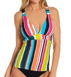 Anne Cole Clear Water Stripe Triangle Tankini Swim Top 20MT28C