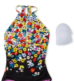 Anne Cole Flower Field Print Key Hole High Neck Swimsuit MO06469 -Allure Wear Shop anne cole anne01 mo06469 cs6