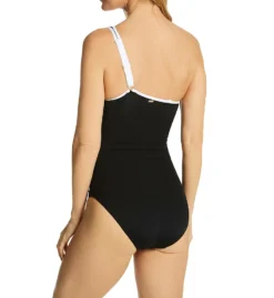 Anne Cole Meshing Around Shirred One Shoulder Swimsuit MO07101 -Allure Wear Shop anne cole anne01 mo07101 bs