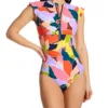 Anne Cole Petal Party Flutter Sleeve Zip One Piece Swimsuit MO07950 -Allure Wear Shop anne cole anne01 mo07950 gs
