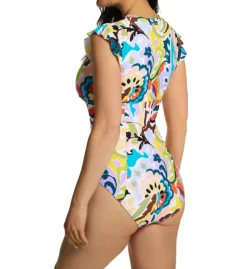 Anne Cole Kashmir Paisley Flutter Sleeve Zip 1 Pc Swimsuit MO0796 -Allure Wear Shop anne cole anne01 mo0796 bs