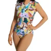 Anne Cole Kashmir Paisley Flutter Sleeve Zip 1 Pc Swimsuit MO0796