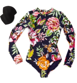 Anne Cole Tropical Bloom Long Sleeve One Piece Swimsuit MO08361 -Allure Wear Shop anne cole anne01 mo08361 cs6