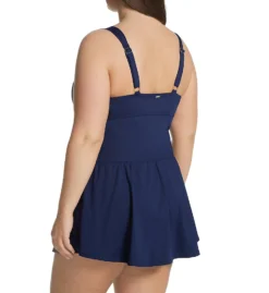 Anne Cole Plus Size Live In Color Shirred Twist Swim Dress PD60601 -Allure Wear Shop anne cole anne01 pd60601 bs