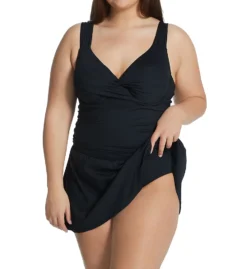 Anne Cole Plus Size Live In Color Shirred Twist Swim Dress PD60601 -Allure Wear Shop anne cole anne01 pd60601 cs1