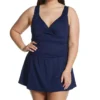 Anne Cole Plus Size Live In Color Shirred Twist Swim Dress PD60601 -Allure Wear Shop anne cole anne01 pd60601 gs