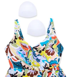 Anne Cole Plus Size Kashmir Paisley Surplice 1 Pc Swim Dress PD6106 -Allure Wear Shop anne cole anne01 pd6106 cs6