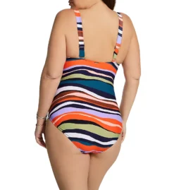 Anne Cole Plus Sandy Waves Asymmetric One Piece Swimsuit PO02785 -Allure Wear Shop anne cole anne01 po02785 bs