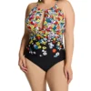 Anne Cole Plus Size Flower Field Keyhole High Neck Swimsuit PO06469 -Allure Wear Shop anne cole anne01 po06469 gs