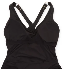 Anne Cole Plus Size Live In Color Shirred V-Neck Swimsuit PO09101 -Allure Wear Shop anne cole anne01 po09101 cs5