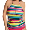 Anne Cole Plus Size Lawn Chair High Neck Tankini Swim Top PT29584