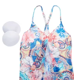 Beach House Bohemian Bloom Kerry Mesh Layer Tankini Swim Top H11893 -Allure Wear Shop beach house beah01 h11893 cs5