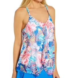 Beach House Bohemian Bloom Kerry Mesh Layer Tankini Swim Top H11893
