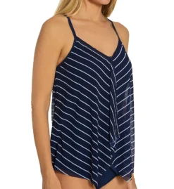 Beach House Ready Or Yacht Kerry Mesh Layer Tankini Swim Top H56893