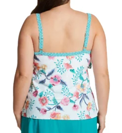 Beach House Woman Floral Fantasy Jane Ruffle Tankini Swim Top HW04096 -Allure Wear Shop beach house woman bhw01 hw04096 bs