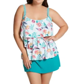 Beach House Woman Floral Fantasy Jane Ruffle Tankini Swim Top HW04096 -Allure Wear Shop beach house woman bhw01 hw04096 cs1