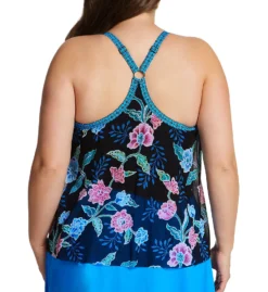 Beach House Woman Floral Fantasy Kerry Mesh Layer Tankini Swim Top HW04355 -Allure Wear Shop beach house woman bhw01 hw04355 bs