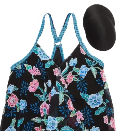 Beach House Woman Floral Fantasy Kerry Mesh Layer Tankini Swim Top HW04355 -Allure Wear Shop beach house woman bhw01 hw04355 cs6