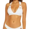 Becca Color Code Skylar White Halter Swim Top 633137 -Allure Wear Shop becca bec01 633137 gs