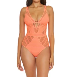 Becca Color Play Show & Tell Plunge One Piece Swimsuit 711037