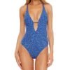 Becca Sundance Elizabeth Plunge Neck One Piece Swimsuit 921027 -Allure Wear Shop becca bec01 921027 gs