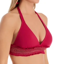 Bleu Rod Beattie Smock It To Ya Smocked Band Halter Bra Swim Top 20112