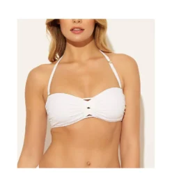 Bleu Rod Beattie Basket Case Shirred Molded Bandeau Swim Top 20338