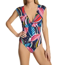 Bleu Rod Beattie Absolutely Fabulous Cap Sleeve One Piece Swimsuit AF22767