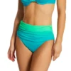 Bleu Rod Beattie Cool Breeze Shirred High Waist Swim Bottom B23902 -Allure Wear Shop bleu rod beattie bleu01 b23902 gs