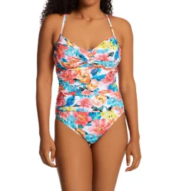 Bleu Rod Beattie Blooming Chic Underwire Twist One Piece Swimsuit BC22968