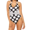 Bleu Rod Beattie Let's Get Dotty Plunge Mio One Piece Swimsuit D21793 -Allure Wear Shop bleu rod beattie bleu01 d21793 gs