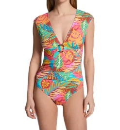 Bleu Rod Beattie The Heat Is On Cap Sleeve Mio One Piece Swimsuit HT23206