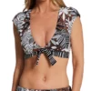 Bleu Rod Beattie Bold Moves Front Cap Sleeve Crop Swim Top M23199