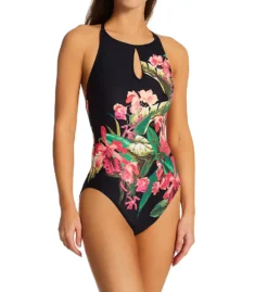 Bleu Rod Beattie Return To Rio High Neck Keyhole One Piece Swimsuit RR22204 -Allure Wear Shop bleu rod beattie bleu01 rr22204 fs