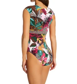 Bleu Rod Beattie Run Wild Cap Sleeve One Piece Swimsuit RW22767 -Allure Wear Shop bleu rod beattie bleu01 rw22767 bs