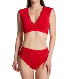 Bleu Rod Beattie Behind The Seams Cap Sleeve Crop Swim Top SM22691 -Allure Wear Shop bleu rod beattie bleu01 sm22691 cs1