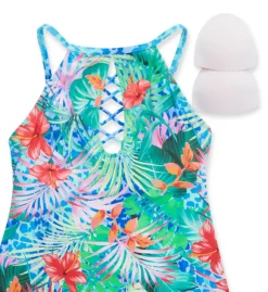 Bleu Rod Beattie Tropical Flight High Neck Tankini Swim Top TF23271 -Allure Wear Shop bleu rod beattie bleu01 tf23271 cs5