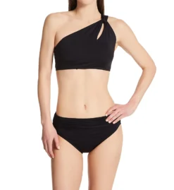 Carmen Marc Valvo Castello Scroll Classic Shirred Waist Swim Bottom C1D223 -Allure Wear Shop carmen marc valvo cmv01 c1d223 cs1