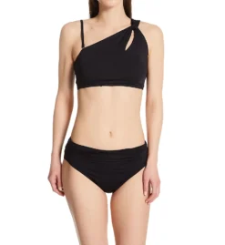 Carmen Marc Valvo Castello Scroll Classic Shirred Waist Swim Bottom C1D223 -Allure Wear Shop carmen marc valvo cmv01 c1d223 cs3