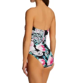 Carmen Marc Valvo Botancio Rosa Knot Bandeau One Piece Swimsuit C2H447 -Allure Wear Shop carmen marc valvo cmv01 c2h447 bs