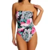 Carmen Marc Valvo Botancio Rosa Knot Bandeau One Piece Swimsuit C2H447