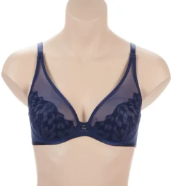 Chantelle Wagram Lace Unlined Plunge Bra 2991 -Allure Wear Shop chantelle cha001 2991 fs