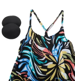 Coco Reef Retro Swirl Current Mesh Layer Tankini Swim Top U69035 -Allure Wear Shop coco reef coco01 u69035 cs6