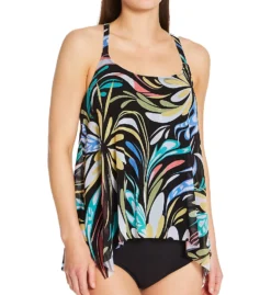 Coco Reef Retro Swirl Current Mesh Layer Tankini Swim Top U69035