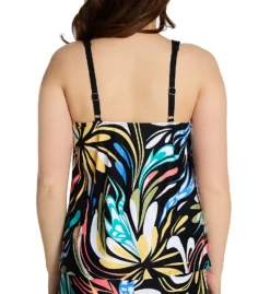 Coco Reef Retro Swirl V-Neck Bra Sized Tankini Swim Top U69382 -Allure Wear Shop coco reef coco01 u69382 bs