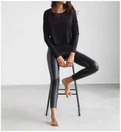 Commando Faux Leather Moto Legging SLG13 -Allure Wear Shop commando helo01 slg13 cs1