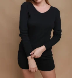 Cottonique Latex Free Organic Cotton Long Sleeve Ribbed Tee W12272 -Allure Wear Shop cottonique cot01 w12272 cs3