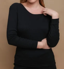 Cottonique Latex Free Organic Cotton Long Sleeve Ribbed Tee W12272