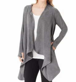 Cuddl Duds Fleecewear With Stretch Long Sleeve Hooded Wrap Up 8019665