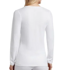 Cuddl Duds Softwear Lace Edge Long Sleeve V-Neck Shirt 8517535 -Allure Wear Shop cuddl duds cudd01 8517535 bs